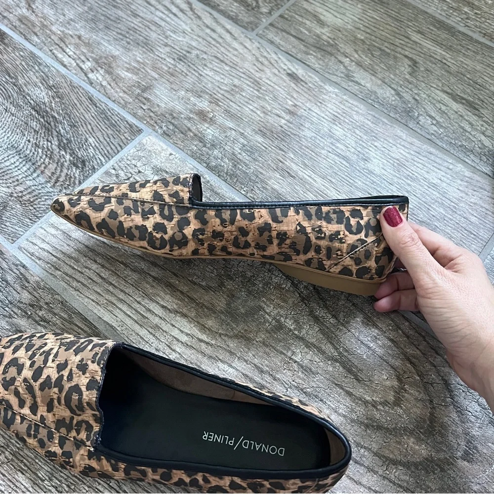 Donald J Pliner Deedee Leopard Loafers, Square Toe, Cork, women’s Size 7M, Brown - Picture 7 of 12